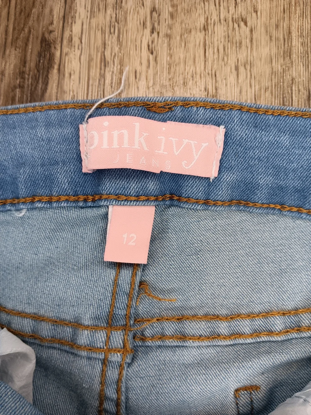 Girls Light Blue Denim Cargo Shorts with Studded Flap Pockets